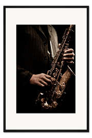 Gerahmter Kunstdruck Jazzspieler