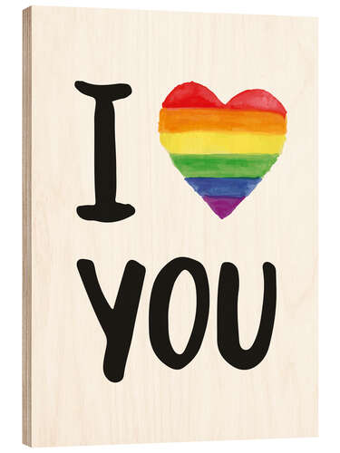 Hout print I <3 you