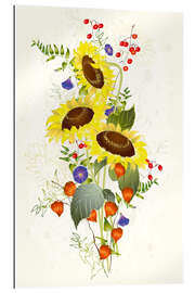 Tableau en plexi-alu Bouquet de tournesol