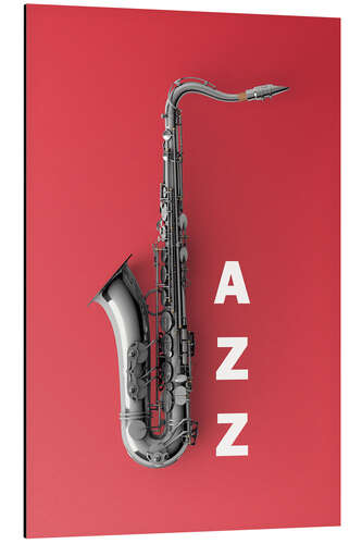 Aluminiumsbilde Saxophone on color