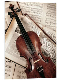 Foam board print Violin on music book