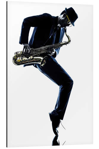 Aluminium print Jazz saxophone