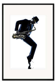 Gerahmter Kunstdruck Jazz-Saxophon