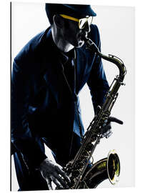 Cuadro de aluminio saxophonist playing saxophone