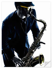 Adesivo murale saxophonist playing saxophone