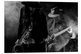 Foam board print Saxophonist and guitarist