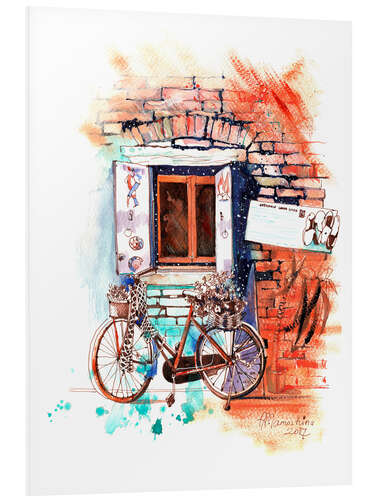 Foam board print Italian bike near the window