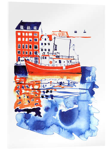Acrylglas print Copenhagen canal and harbour
