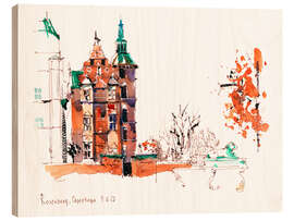 Wood print Rosenborg Castle Copenhagen