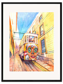 Impresión de arte enmarcada Lisbon Portugal  Lavra Funicular
