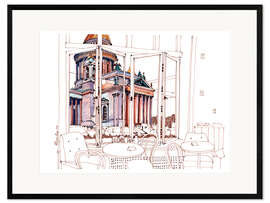 Gerahmter Kunstdruck Sankt-Petersburg-Fensteransicht über St. Isaac Cathedral