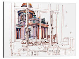 Magnettafel Sankt-Petersburg-Fensteransicht über St. Isaac Cathedral