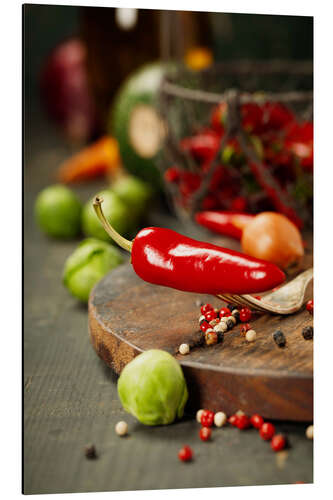 Obraz na aluminium Chilli pepper and cooking ingredients