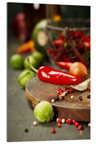 Gallery print Chilli pepper and cooking ingredients