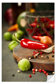 Sisustustarra Chilli pepper and cooking ingredients