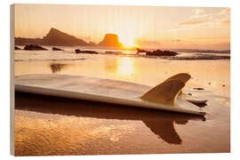 Wood print Surfboards at the beach