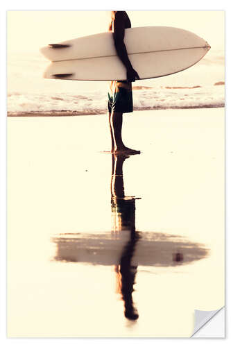 Wall sticker Surfer reflection