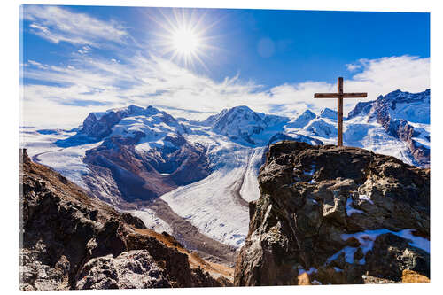 Acrylic print Monte Rosa massif in Valais