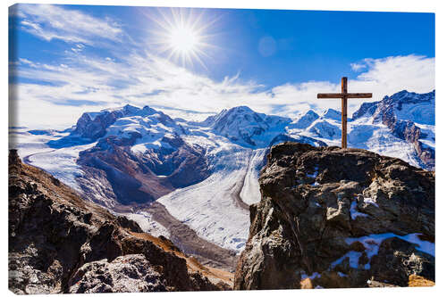 Canvas-taulu Monte Rosa massif in Valais