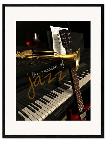 Impresión de arte enmarcada Pasión por el jazz