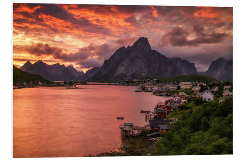 Quadro em PVC Lofoten sunset in Reine