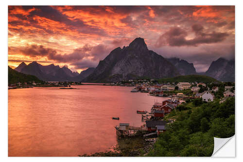 Vinilo para la pared Lofoten sunset in Reine