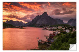 Naklejka na ścianę Lofoten sunset in Reine