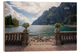 Wood print Lake Garda in the summer