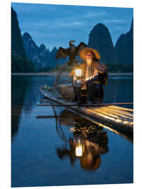 Bilde på skumplate Old cormorant fisherman in Guilin, China