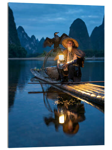 Galleritryk Old cormorant fisherman in Guilin, China