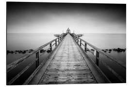 Magnettafel Seebrücke Sellin|schwarz-weiss (Rügen/Ostsee)