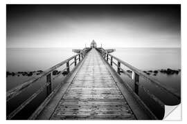 Naklejka na ścianę Pier Sellin | black-white (Rügen / Baltic Sea)