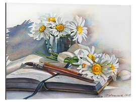 Tableau en aluminium Watercolour Chamomile