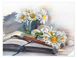 Vinilo para la pared Watercolour Chamomile