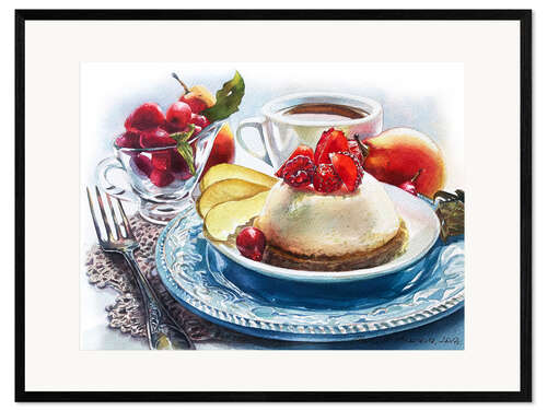 Impresión de arte enmarcada Strawberry Cheesecake