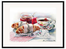 Inramat konsttryck Croissant with apple jam