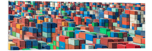 Stampa su PVC Industrial Shot of a Container Terminal With Colourful ISO Containers