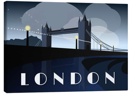 Leinwandbild London Tower Bridge Art Deco Stil