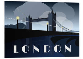 Hartschaumbild London Tower Bridge Art Deco Stil