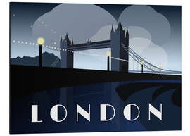 Magnettafel London Tower Bridge Art Deco Stil