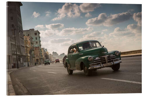 Acrylglasbild Kubanisches amerikanisches Autofahren durch Havana, Kuba.