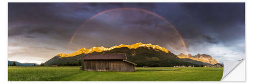 Wall sticker Rainbow and alpenglow in the Karwendel