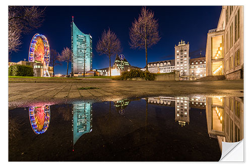 Autocolante decorativo Augustusplatz in Leipzig in the mirror