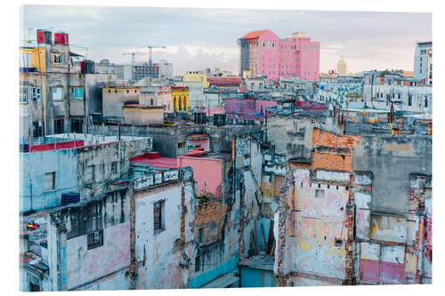 Acrylic print Authentic view of a street of Old Havana