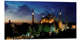 Foam board print View of Hagia Sophia after sunset