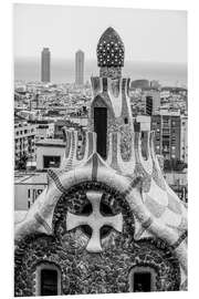 PVC-tavla Impressive architecture and mosaic art at Park Guell