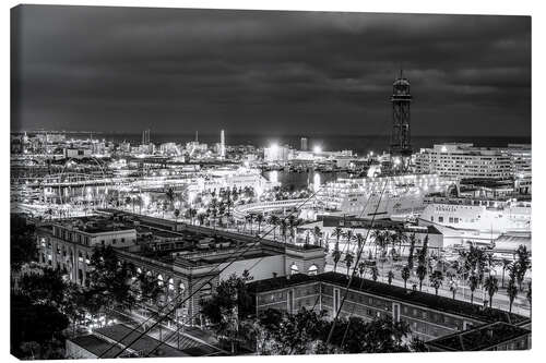 Tableau sur toile Beautiful view over the Port of Barcelona