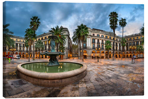 Lienzo Plaza Reial en Barcelona