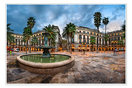 Veggbilde  Placa Reial in Barcelona
