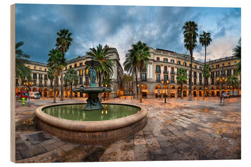 Cuadro de madera Plaza Reial en Barcelona
